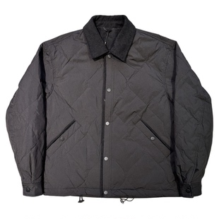 高级感拼接菱形格轻薄翻领羽绒服男冬季韩系保暖90白鸭绒防寒外套