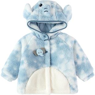 【商场同款】巴拉巴拉儿童棉服男童女童毛绒外套2025新款秋冬装萌