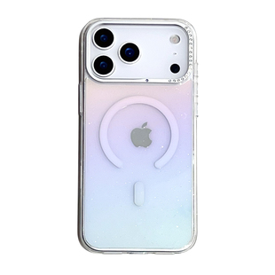 BaDoYao适用iPhone17ProMax手机壳带钻透明南玻防爆玻璃磁吸苹果17pro防摔保护套16promax高级感防摔手机壳