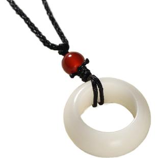 白玉菩提戒指情侣项链菩提根打磨指环吊坠男女闺蜜520情人节礼物