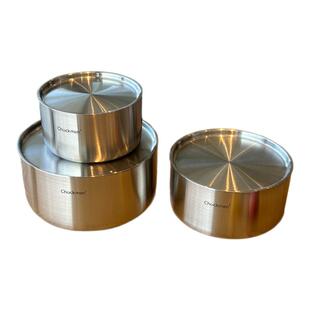 厚重控必入18/10不锈钢带盖碗蒸蛋碗平底调料罐儿童厚碗炖盅蒸碗