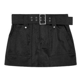 【明星同款】MOUSSY 夏季摇滚风半身裙皮裙028HSZ30-0541