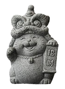 晨翔国潮醒狮招财猫摆件鱼缸造景