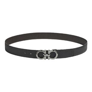 【24期免息】FERRAGAMO菲拉格慕男士双面可调GANCINI皮带3.5CM宽