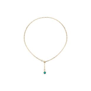 英国DAISY BEAUTY绿松石色银项链高级感轻奢锁骨链节日