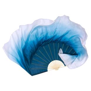 一条大河水墨舞蹈扇子中国风古典民族舞跳舞扇墨蓝渐变扇兰亭序