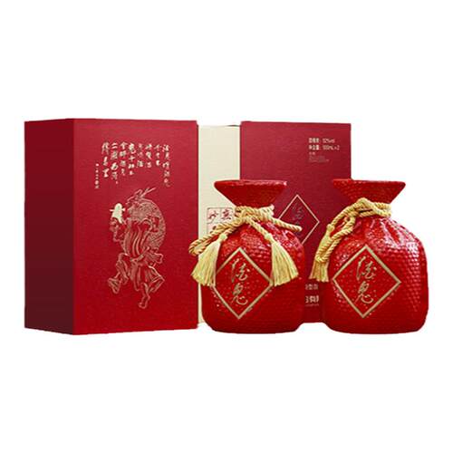酒鬼红坛礼盒52度500mL*2瓶馥郁香纯粮白酒酒鬼正品