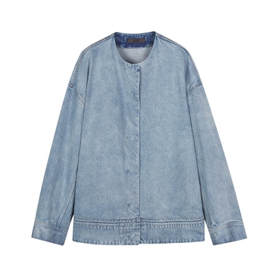 LESS冬季复古摩登牛仔羽绒服女