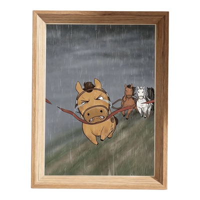 小马小也骏马自知前程远治愈相框