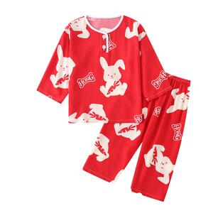 儿童绵绸睡衣棉绸卡通夏季