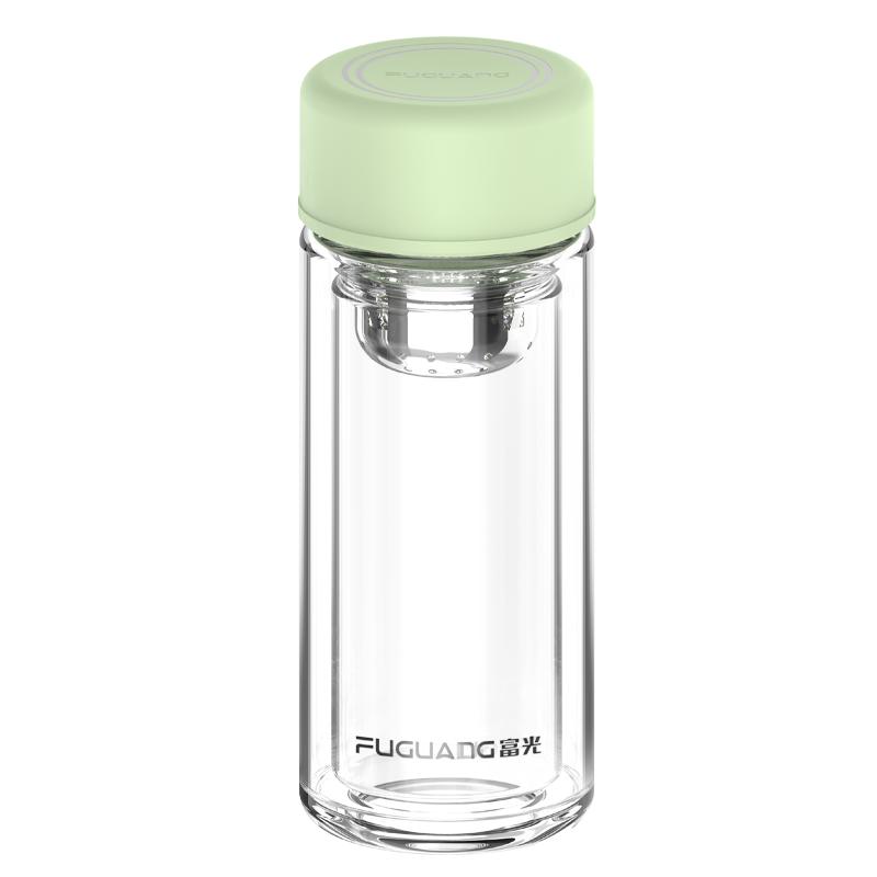 富光双层高硼硅玻璃杯女泡茶杯便携水杯女生高颜值杯子女新款