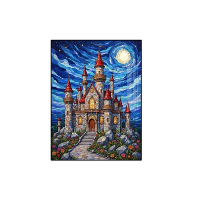 梦幻彩璃城堡手工钻石画卧室餐厅