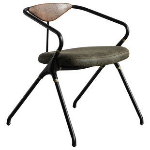 设计师休闲椅现代布艺咖啡厅餐椅复古轻奢网红椅酒店售楼接待椅子