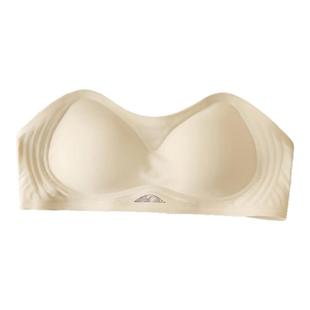 夏末喵酱外扩无肩带内衣小胸聚拢收副乳加厚6CM显胸上托防滑文胸