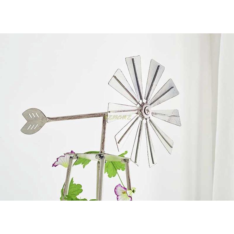美欧式做旧铁艺风车爬藤支架铁线莲植物攀爬花架别墅花园庭院装饰