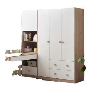 全友家居儿童衣柜书柜一体三门衣柜书桌组合卧室家用收纳储物柜子
