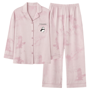 恒源祥2025新款今年流行爆款熊猫睡衣女士抗菌防螨纯棉家居服套装