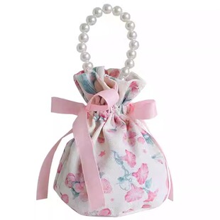 高级感结婚喜糖袋伴手礼手提仙女袋糖果盒空布袋免折叠回礼ins风