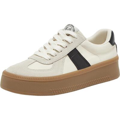 百思图春季新款时尚复古运动百搭德训鞋厚底女休闲鞋V2507AM5