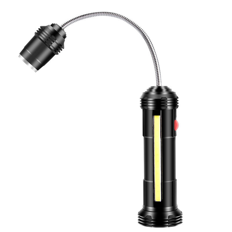 磁铁LED软管检修T6COB工作跨境户外烧烤灯USB充电变焦手持探照灯