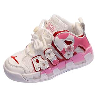 儿童板鞋2025夏季新款网鞋女童鞋子小女孩镂空网面透气防滑运动鞋