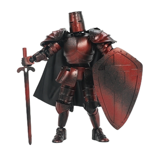 中世纪骑士人偶多关节可动机甲手办高颜值幸运13拼装积木模型玩具