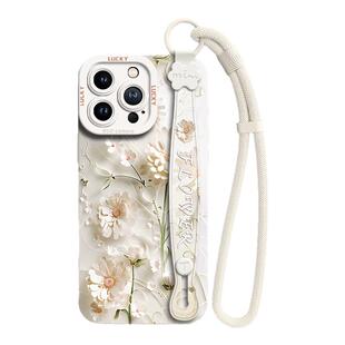 适用苹果16手机壳iphone15promax保护套14新款12的13外壳14pro后16e高级感plus女xs硅胶por腕带17立体花朵