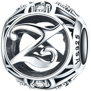 HFGT新品个英文字母系列S925纯银散珠子串珠女手链项链饰品配件