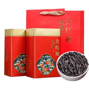 大红袍特级新茶叶浓香型乌龙岩茶高端过年货送礼自己喝口粮茶500g