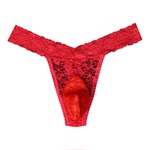 蕾丝透明性感男士内裤低腰T裤jj套包蛋透气大码gay丝袜囊袋丁字裤