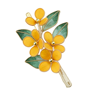 福桂-非遗绒花桂花蚕丝中式职场寓意好小礼物大衣精致配饰胸针花