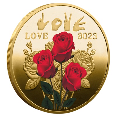 LOVE玫瑰纪念币52国我爱你金币