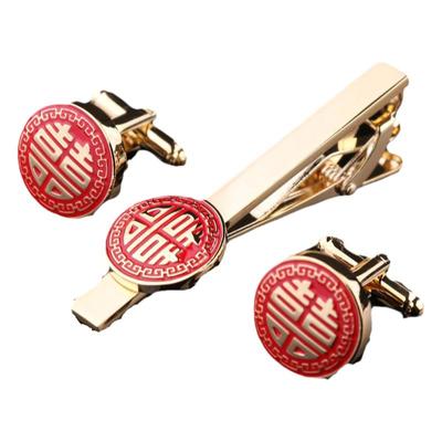 结婚喜庆风新郎男士夹子西装扣