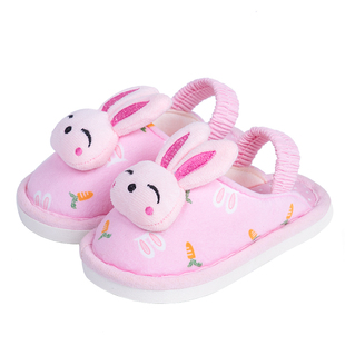 儿童布拖鞋女宝宝春秋室内冬软底幼儿家用小孩男2岁3男童居家防滑