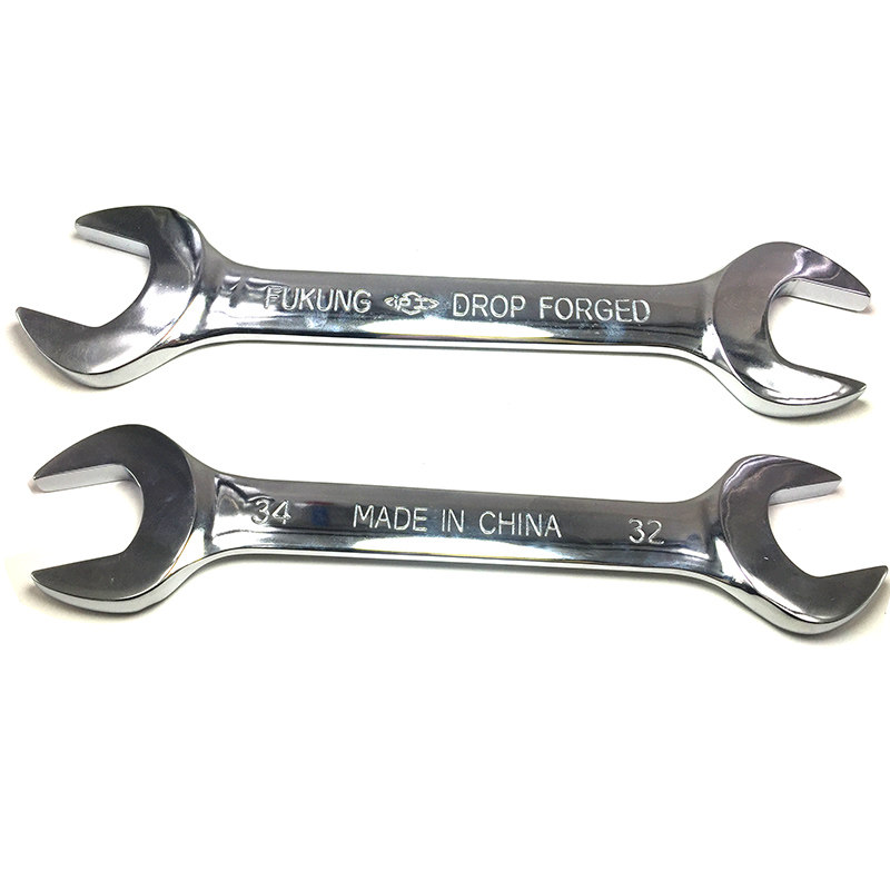 原装沪工开口扳手双头呆扳手8*10mm双开口板头镀铬抛光叉口汽修扳