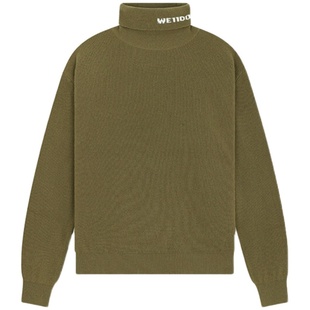 WE11DONE中性男女同款LOGO高翻领毛衣针织打底衫