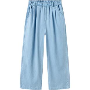 巴拉巴拉女童牛仔裤中大童裤子夏装2026新款童装儿童直筒防蚊裤薄