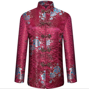 中老年中式丝绸国风唐装缎面棉袄妈妈锦缎棉衣女装绸缎上衣外套