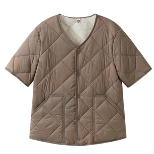 冬季半袖羽绒棉马甲男加绒五分袖坎肩背心护肩带袖子内胆棉衣轻薄