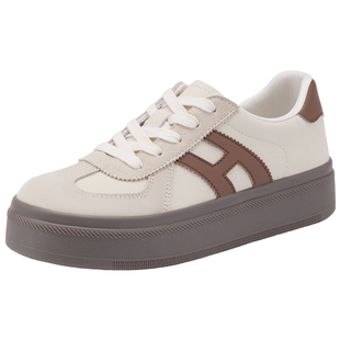 热风厚底德训鞋女款2026年春季新款增高休闲鞋百搭小白鞋板鞋女鞋