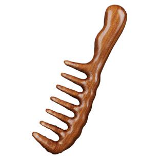 大齿梳子卷发梳羊毛卷烫发专用梳子檀香木按摩头皮经络大宽齿梳子