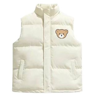 美式坎肩羽绒服棉服马甲女冬季新款初中高中学生无袖马夹棉袄外套