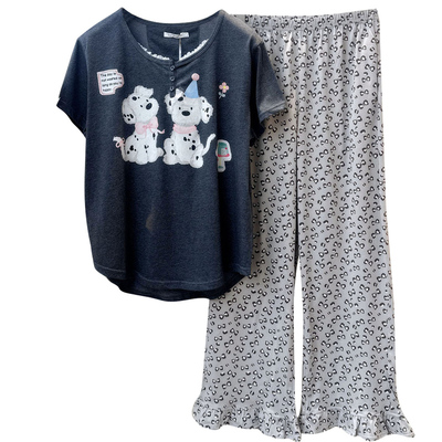 夏季女短袖可外穿小熊睡衣套装