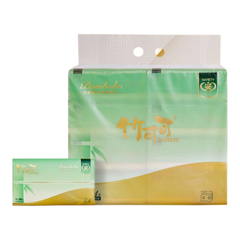 竹可可90抽16包4层加厚竹纤维纸