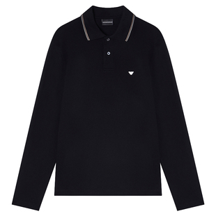 Armani/阿玛尼EA 男士时尚刺绣鹰标长袖POLO衫 EM004608 AF23090