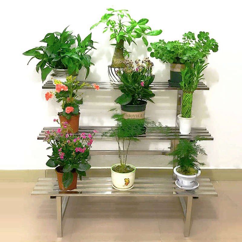 304不锈钢花架多层室外室内绿萝花架子客厅阳台落地式铁艺花盆架