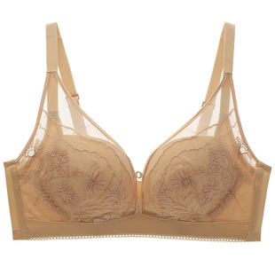 依曼丽品牌专柜正品内衣女小胸聚拢收副乳无钢圈性感红色刺绣文胸