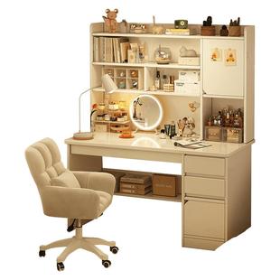 梳妆台书桌一体卧室简约现代化妆桌子电脑桌置物架主卧化妆台书架