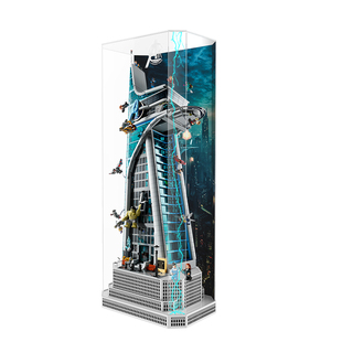 乐一百适用乐高76269漫威复仇者联盟大厦亚克力展示盒透明防尘罩