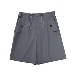 回力工装短裤女夏季冰丝薄款运动休闲五分裤美式复古阔腿宽松女裤